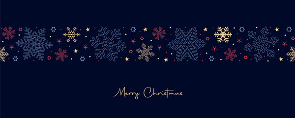 christmas card with seamless pattern snowflake border