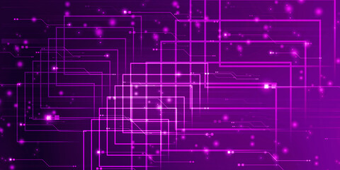 2d illustration Abstract futuristic electronic circuit technology background
