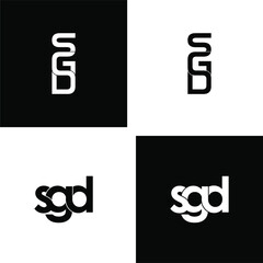 sgd lettering initial monogram logo design set