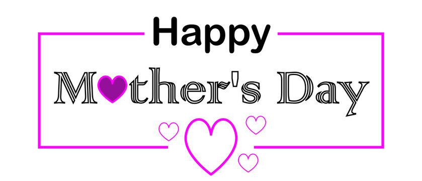 Mother's Day banner template. Celebration of Mother's Day with heart, Happy Mother's Day poster Vector. Art for social media, ads, poster, advertisements, headers, background