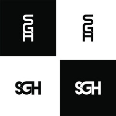 sgh letter original monogram logo design set