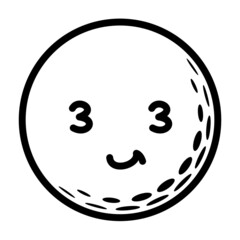 It is an illustration of a smiling face of a golf ball.