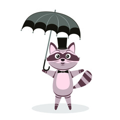 
Animals. Funny little raccoon. Vector drawing, background, design.