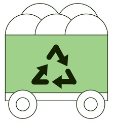 Naklejka premium coal trailer with recycle sign
