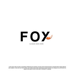 fox logotype with tail icon logo