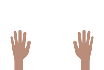 シンプルな人の両手 - 手をつく・手を挙げる・バンザイのイメージ素材
