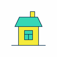 Filled outline House icon isolated on white background. Home symbol. Vector