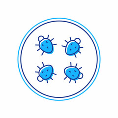 Filled outline Colorado beetle icon isolated on white background. Vector