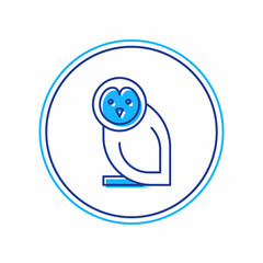 Filled outline Owl bird icon isolated on white background. Animal symbol. Vector