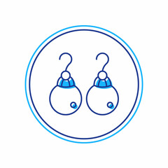 Filled outline Earrings icon isolated on white background. Jewelry accessories. Vector