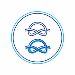 Filled outline Nautical rope knots icon isolated on white background. Rope tied in a knot. Vector