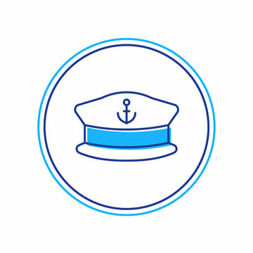 recommend clip art: Filled outline Captain hat icon isolated on white background. Vector