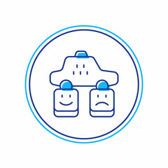 Filled outline Taxi service rating icon isolated on white background. Vector