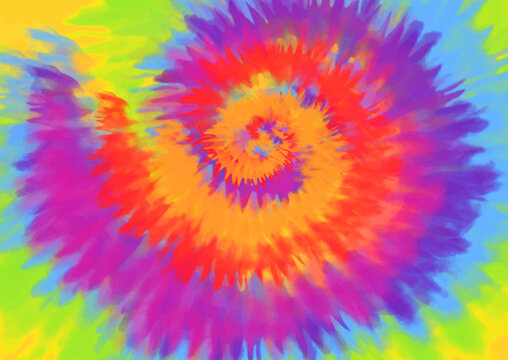Vibrant Rainbow Tie-dye Swirl Background Pattern Texture Digital