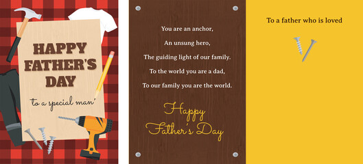 Father's Day Greeting Card in a Handyman Carpenter Theme