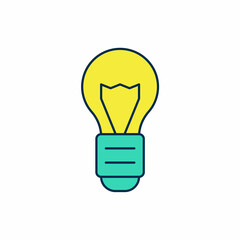 Filled outline Creative lamp light idea icon isolated on white background. Concept ideas inspiration, invention, effective thinking, knowledge and education. Vector