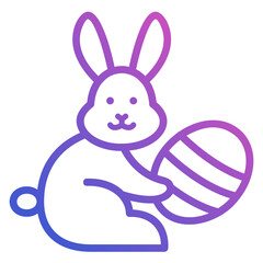 Bunny Easter line gradient icon. Can be used for digital product, presentation, print design and more.
