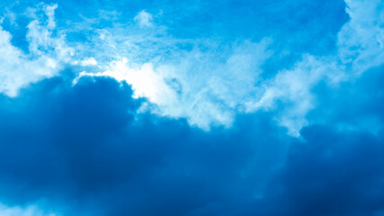 Rain cloud and sun beam. Panorama of cloudy gray sky. Abstract textured. Rain clouds background....