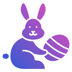 Bunny Easter flat gradient icon. Can be used for digital product, presentation, print design and more.