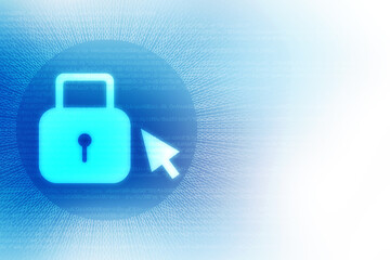 Obraz premium 2d illustration Safety concept: Closed Padlock on digital background 