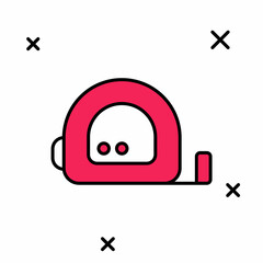 Filled outline Roulette construction icon isolated on white background. Tape measure symbol. Vector