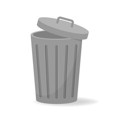 Trash recycle bin garbage icon. Simple vector flat illustration on white background
