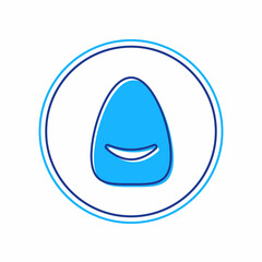 Filled outline Pouf icon isolated on white background. Soft chair. Bag for the seat. Comfortable furniture armchair. Vector