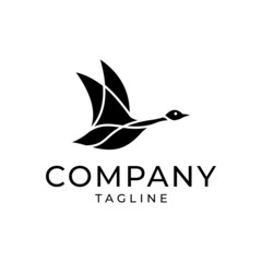 goose logo swan icon design vector © ellistya