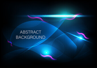 blue light futuristic abstract wave line, smooth pattern, communication data technology curve concept, Internet network.