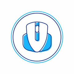 Filled outline Computer mouse gaming icon isolated on white background. Optical with wheel symbol. Vector