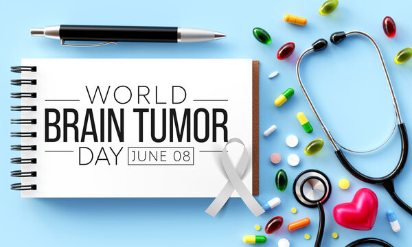 World Brain Tumor day is observed every year on June 8th. it is an overgrowth of cells in the brain that forms masses called tumors. They can disrupt the way body works. 3D Rendering