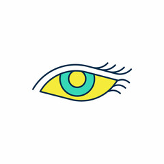 Filled outline Beautiful woman eye icon isolated on white background. Vector