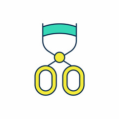 Filled outline Eyelash curler icon isolated on white background. Makeup tool sign. Vector