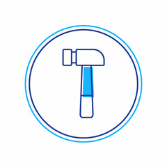 Filled outline Hammer icon isolated on white background. Tool for repair. Vector