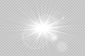 Vector transparent sunlight special lens flare light effect. PNG. Vector illustration	