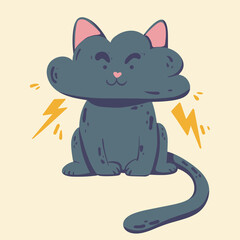 Cute childish illustration with . Vector hand-drawn illustration. Great for kids clothing design, posters, wrapping paper, wallpaper.