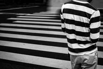 zebra crossing the street