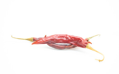 Dried red chili isolated on white background