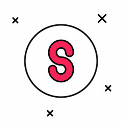 Filled outline Compass south icon isolated on white background. Windrose navigation symbol. Wind rose sign. Vector