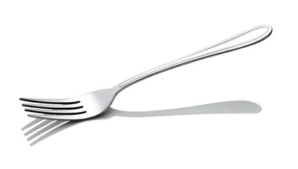 Stainless steel fork side views isolated on white background, clipping path non-shadow suitable for design