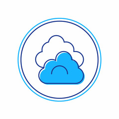 Filled outline Cloud icon isolated on white background. Vector