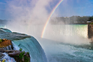 waterfall in rainbow