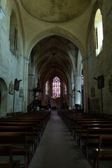 Fototapeta na wymiar Vue intérieur de l'Église Collégiale de Saint-Emilion (Nouvelle-Aquitaine, France)