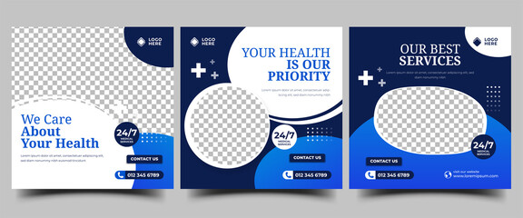 Medical and health care services social media post template