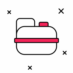 Filled outline Canister for gasoline icon isolated on white background. Diesel gas icon. Vector