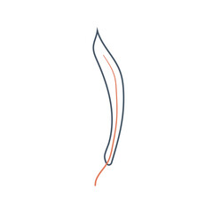 Vector leaf on white background. Orange and blue color.