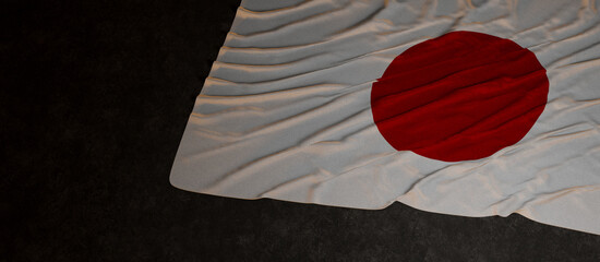 Flag of Japan Banner 3D Render