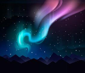 Northern Lights Illustration © Macrovector