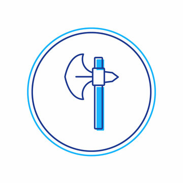 recommend clip art: Filled outline Medieval axe icon isolated on white background. Battle axe, executioner axe. Medieval weapon. Vector