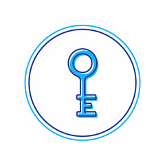 Filled outline Old key icon isolated on white background. Vector